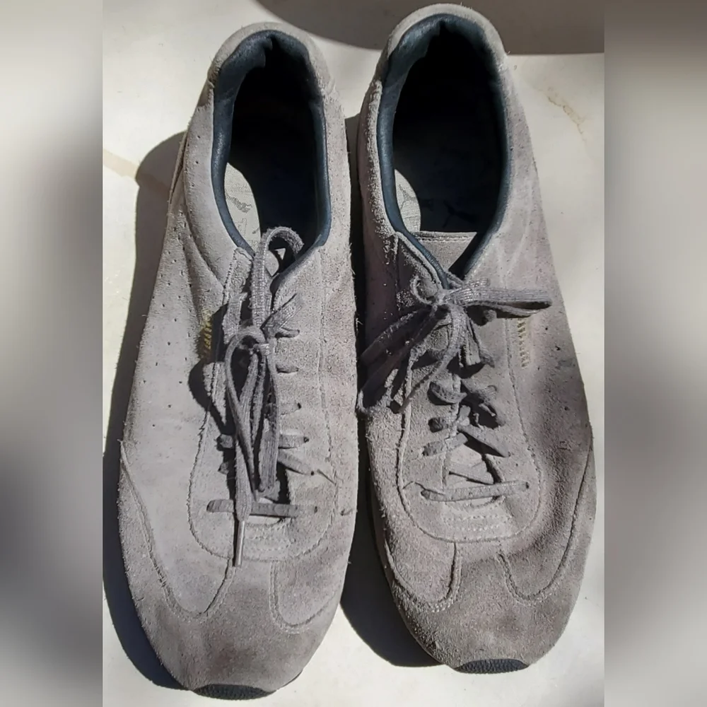 Vintage Puma Men's Shoe. Gray Suede. Size 12. GVC. Retro.